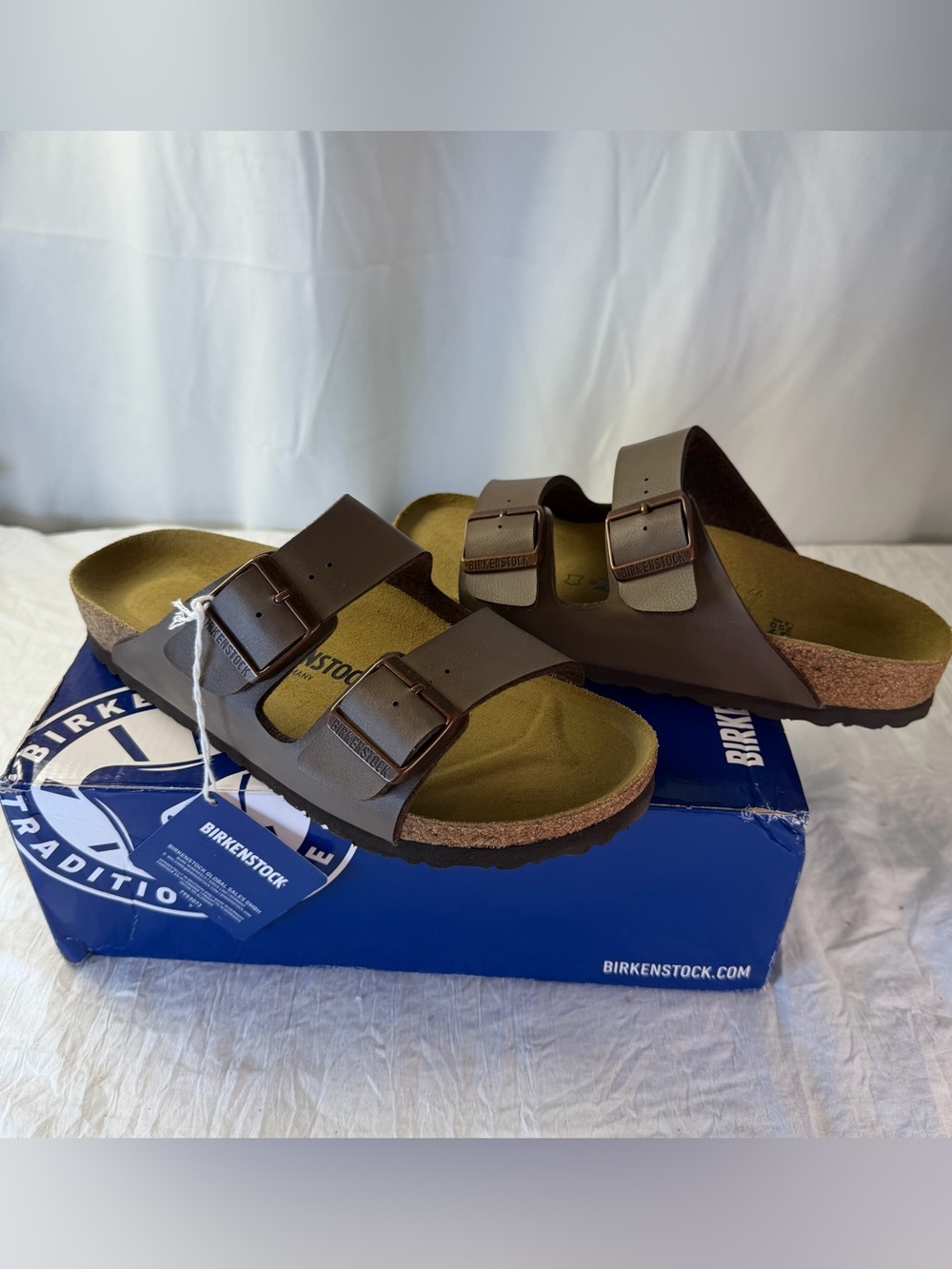 Birkenstock Arizona Birko-Flor Mocca Two-Strap Sandals EU39 US8-8.5W/6M regular